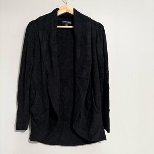 Barefoot Dreams Black Cozychic Open Front Soft Cardigan Sweater